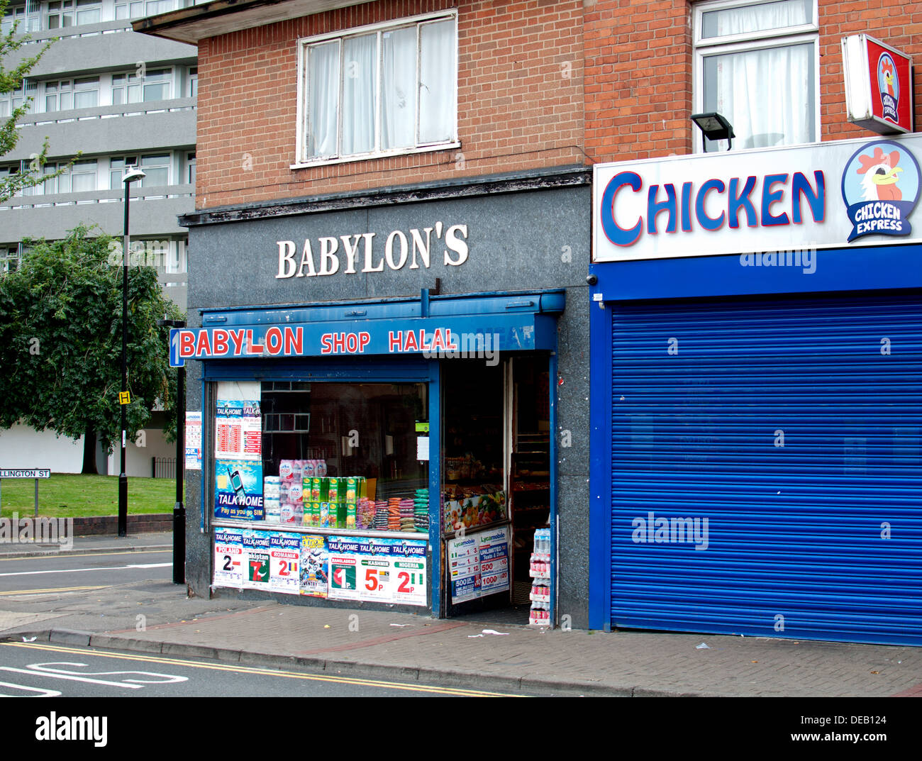 Halal shop, Hillfields, Coventry, Regno Unito Foto Stock