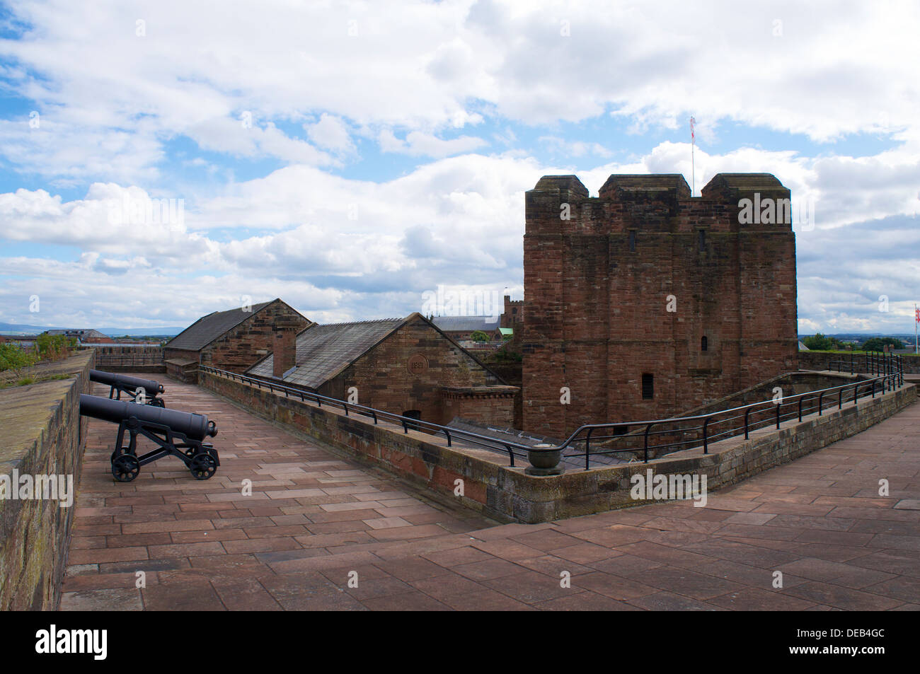Carlisle Castle Norman mantenere Torre Carlisle Cumbria Inghilterra Regno Unito Foto Stock