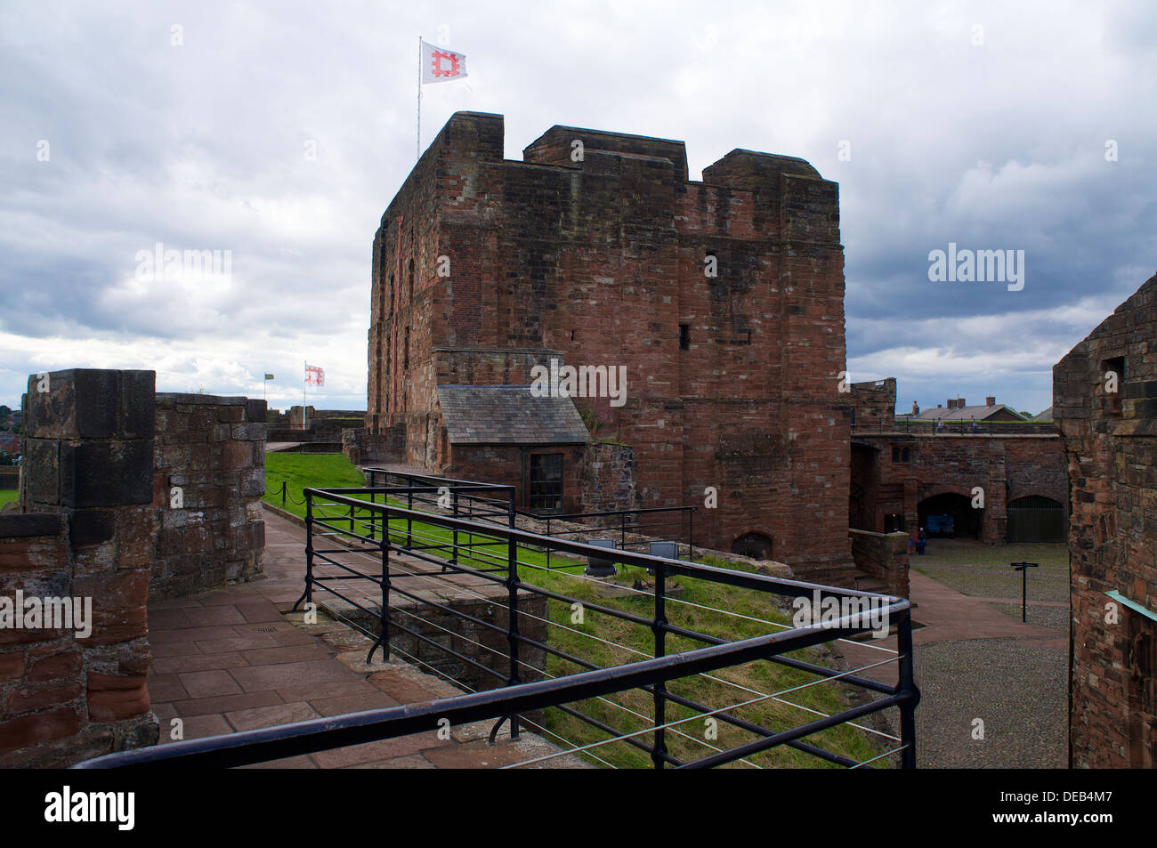 Carlisle Castle Norman mantenere Torre Carlisle Cumbria Inghilterra Regno Unito Foto Stock