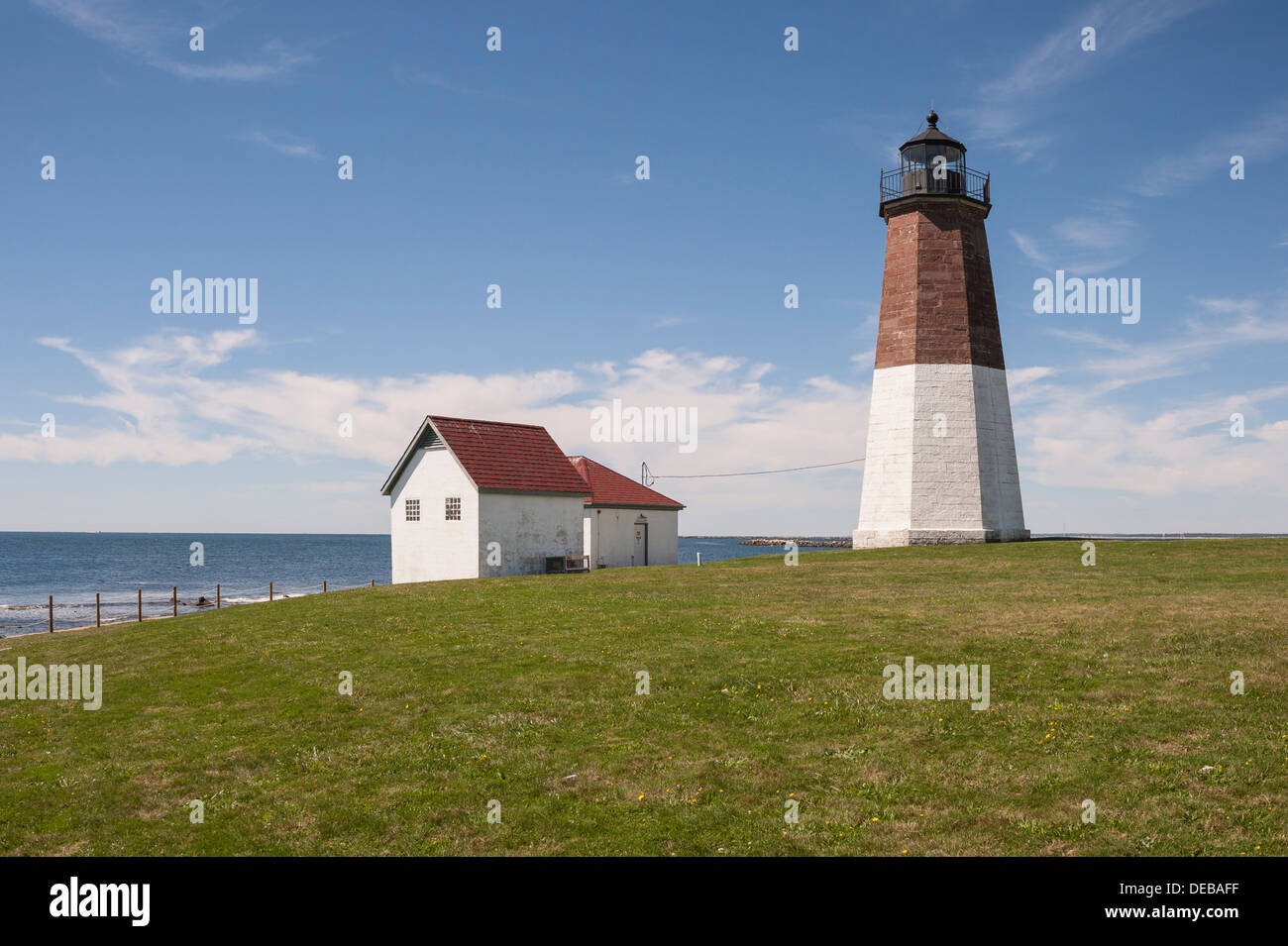 Punto Judith Lighthouse Rhode Island, un luogo storico Foto Stock