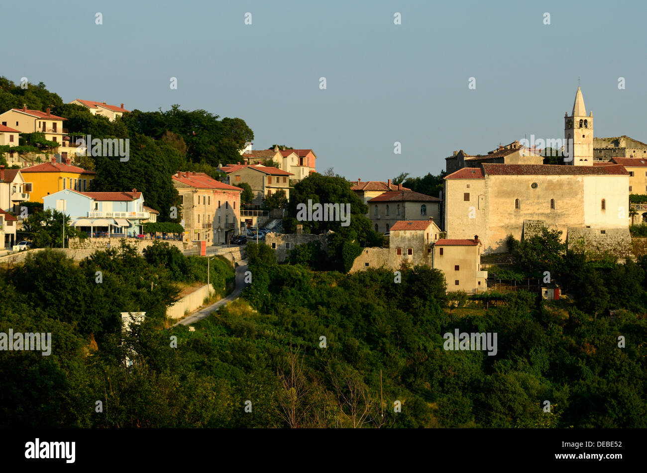 Plomin Istria Croazia mare adriatico Quarnaro vista generale Foto Stock