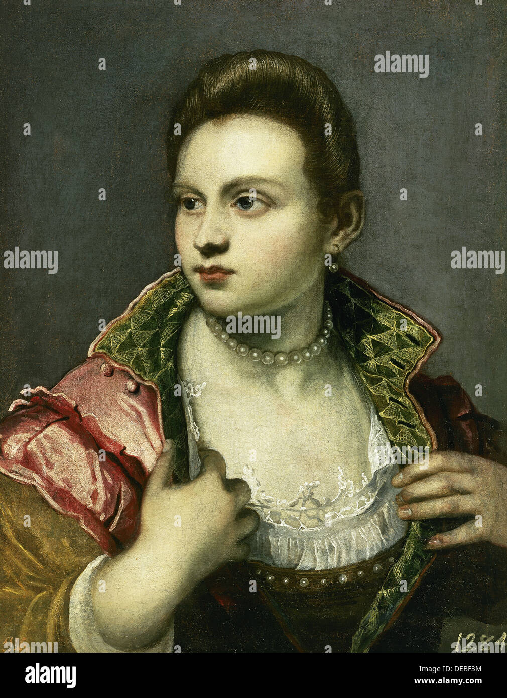 Tintoretto (1518-1594). Pittore italiano. Marietta Robusti (1560?-1590), soprannominato "la Tintoretta'. Olio su tela. Il Museo del Prado. Foto Stock
