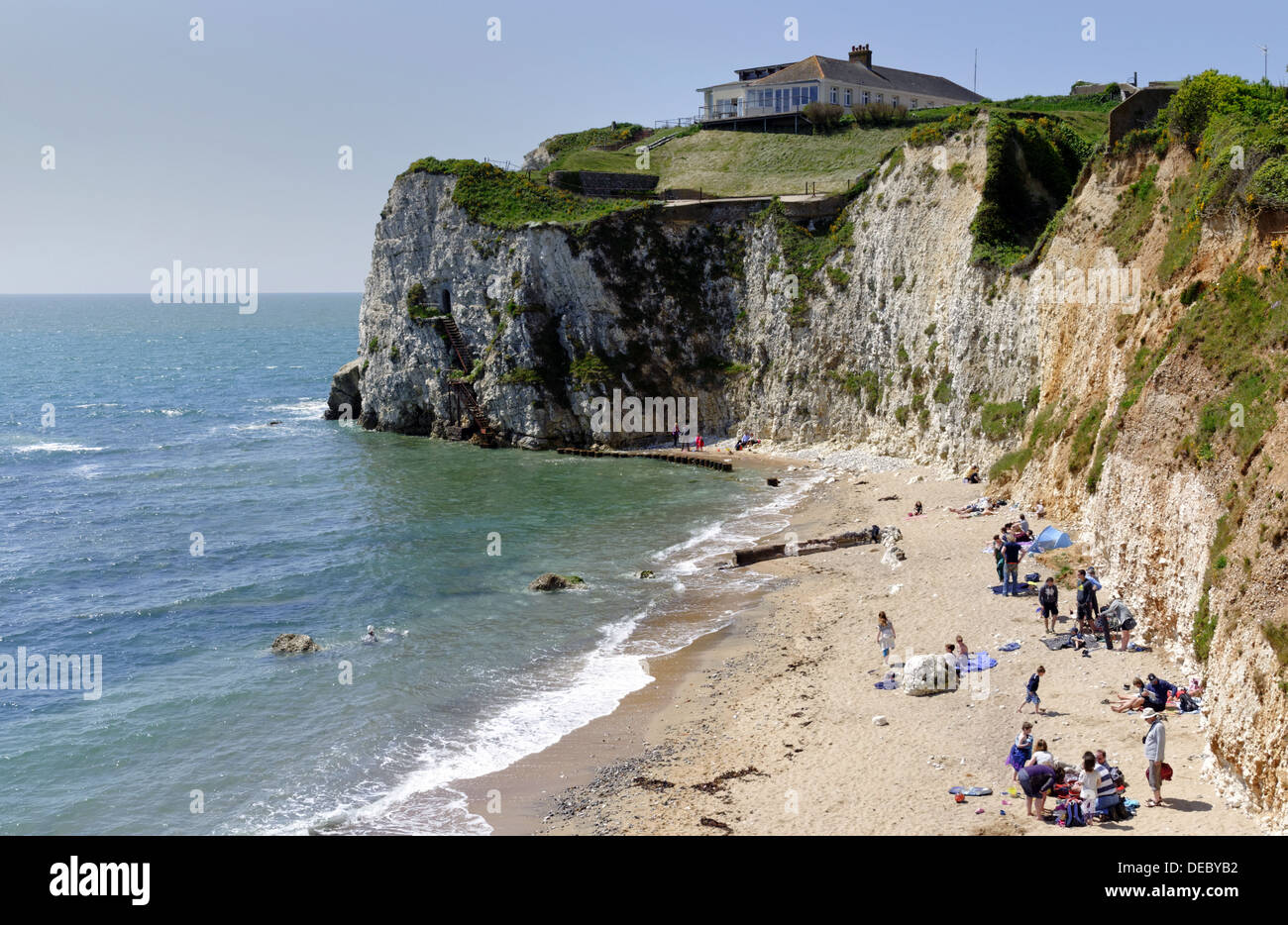 Spiaggia della Baia di acqua dolce, acqua dolce, Isle of Wight, Inghilterra, GB, UK. Foto Stock