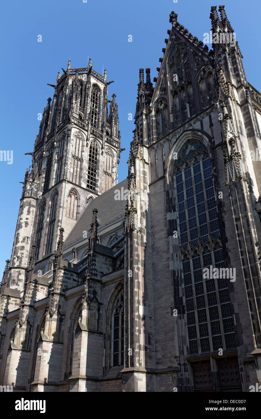 Salvator Chiesa facciata occidentale, Duisburg, distretto della Ruhr, Nord Reno-Westfalia, Germania Foto Stock