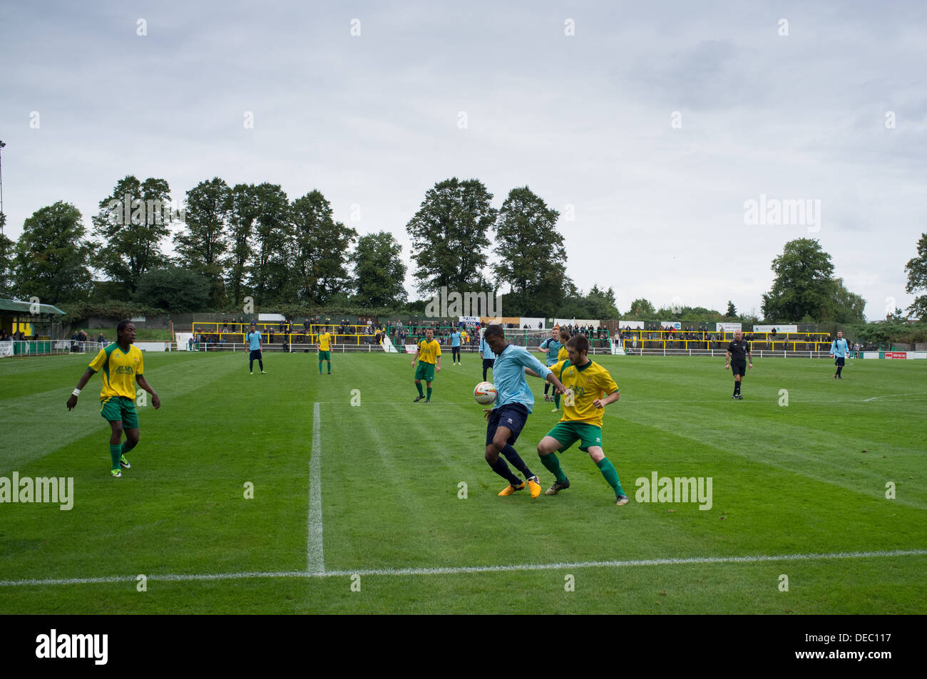 Vista generale prese a Hitchin Town Football Club in Nord Hertfordshire, Regno Unito Foto Stock