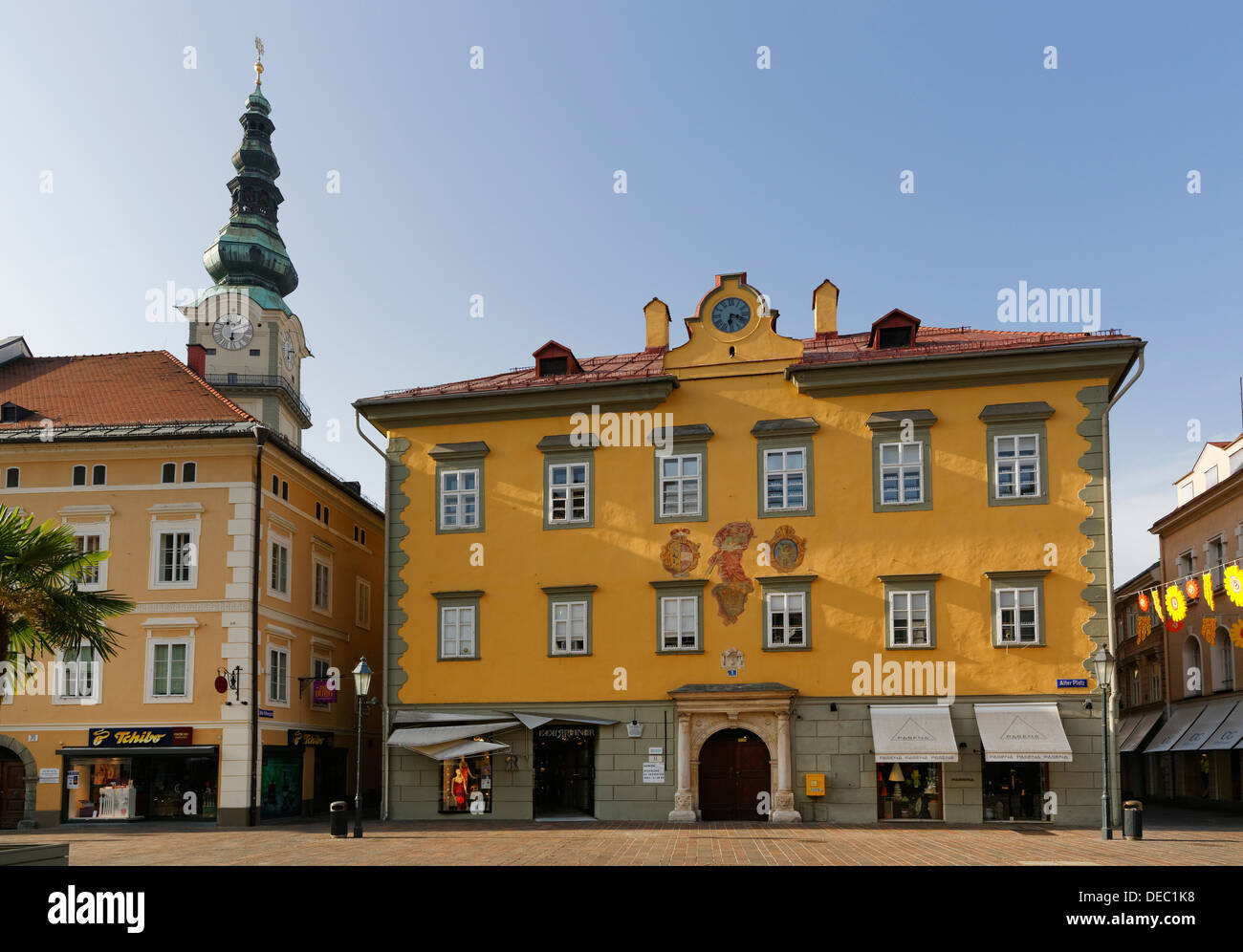 Il vecchio municipio, Alter Platz, il centro storico di Klagenfurt, Carinzia, Austria Foto Stock