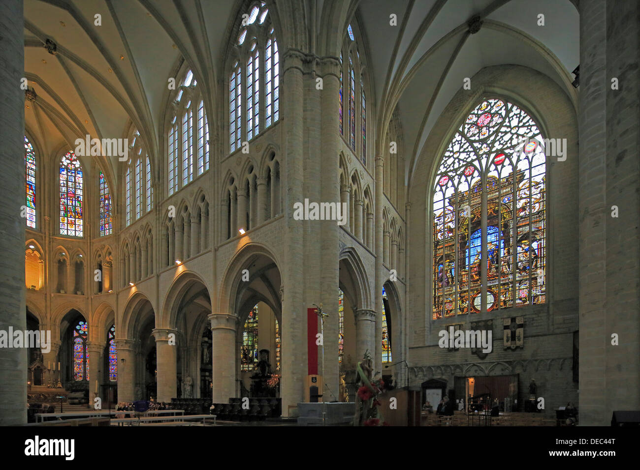 Cattedrale di San Michele e Santa Gudula, Bruxelles, la regione di Bruxelles, Belgio Foto Stock