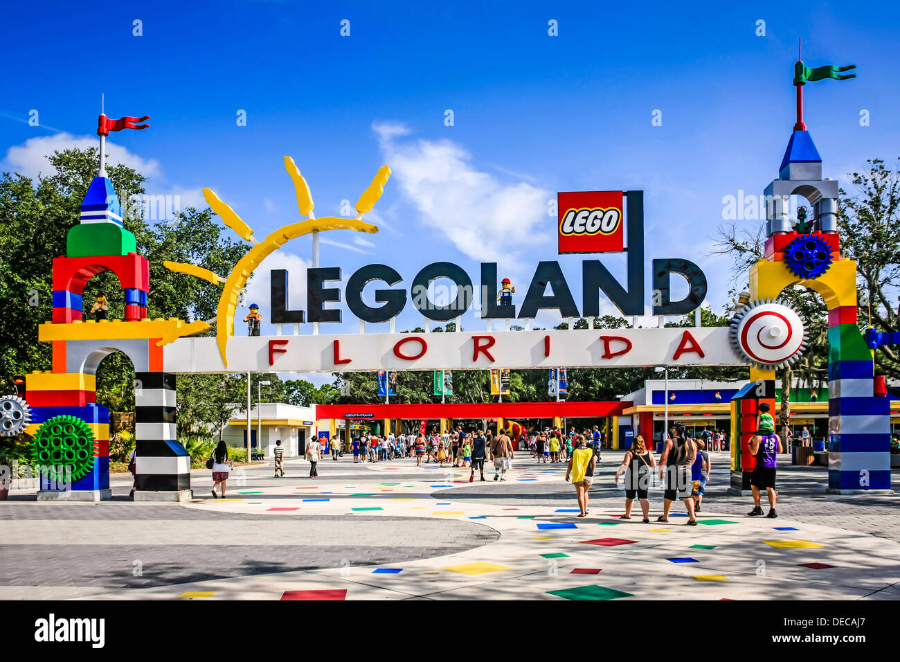 Ingresso al parco divertimenti di Legoland Florida Foto Stock