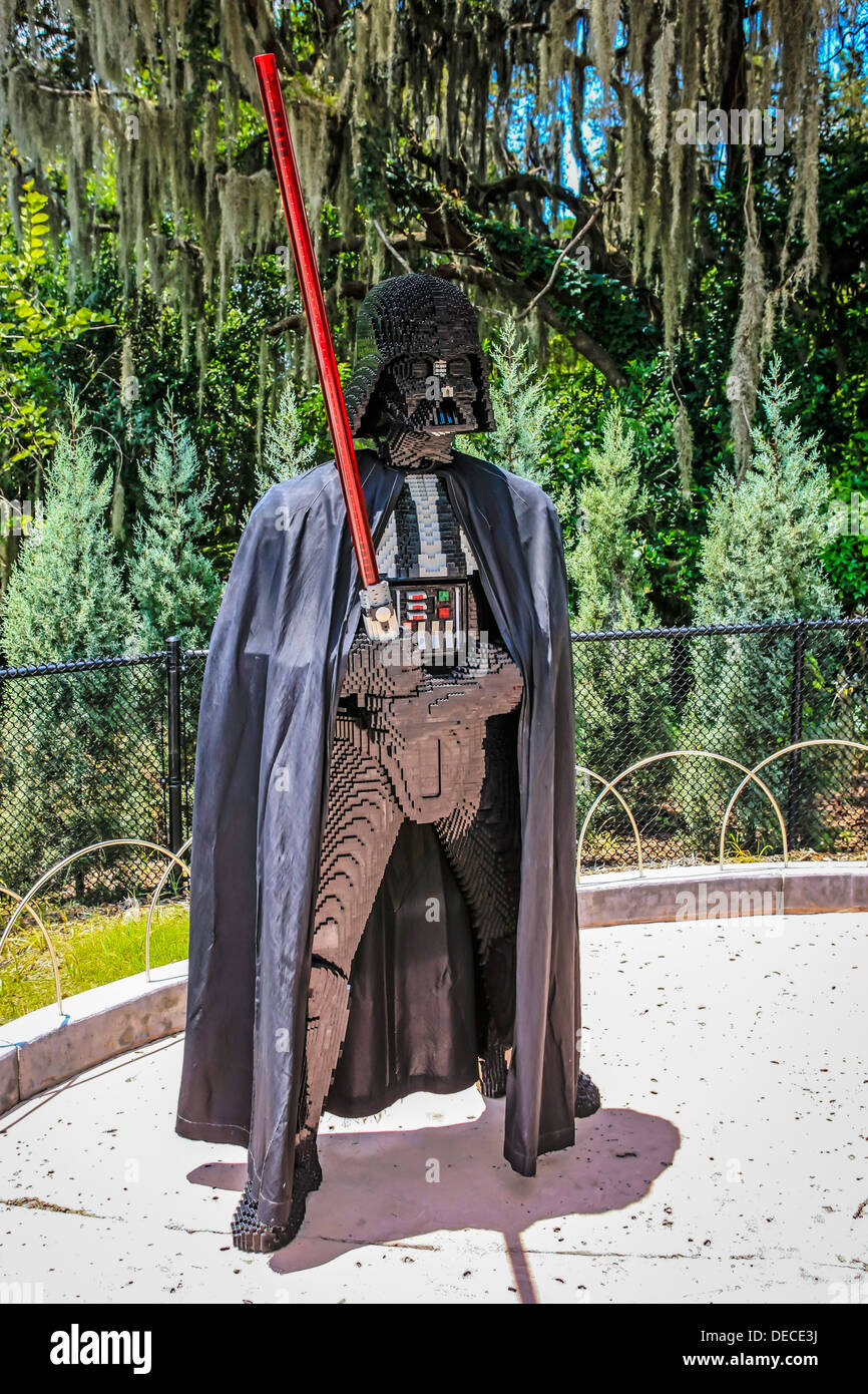In mattoni Lego Darth Vader dei personaggi di Star Wars a Legoland Florida Foto Stock