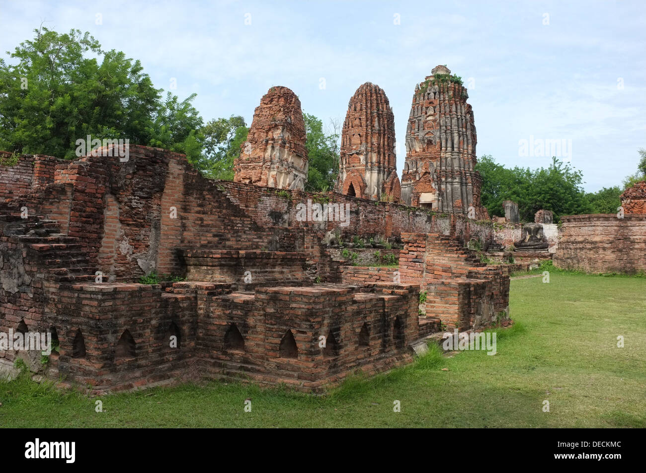 Wat Mahathat delle rovine di Ayutthaya Thailandia Foto Stock