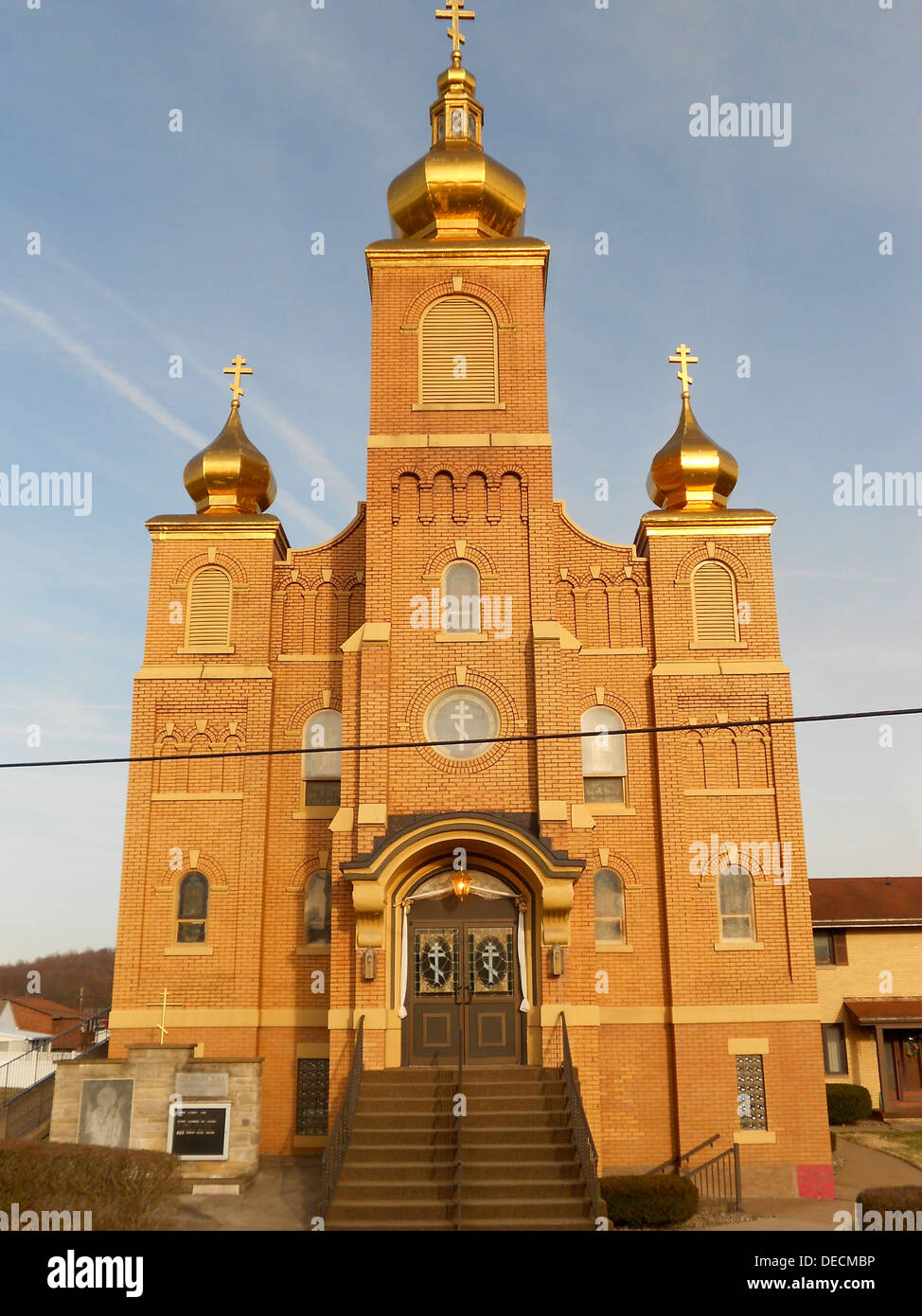 San Nicola bizantina chiesa cattolica sulla NRHP dal Novembre 7, 1997 a 504 South Liberty Street, Perryopolis, Pennsylvani Foto Stock