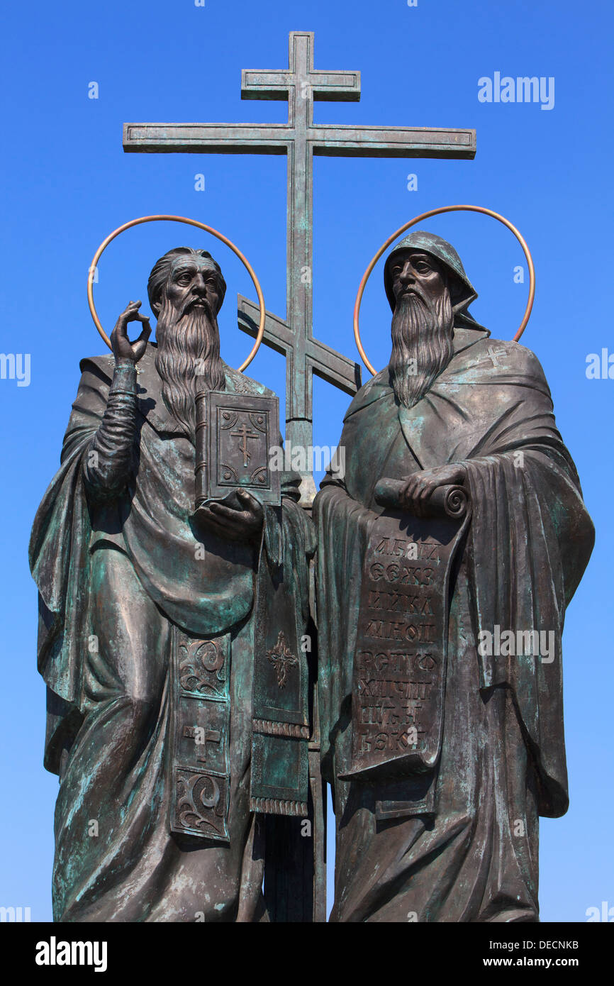 Monumento ai santi Cirillo e Metodio in Kolomna, Russia Foto Stock