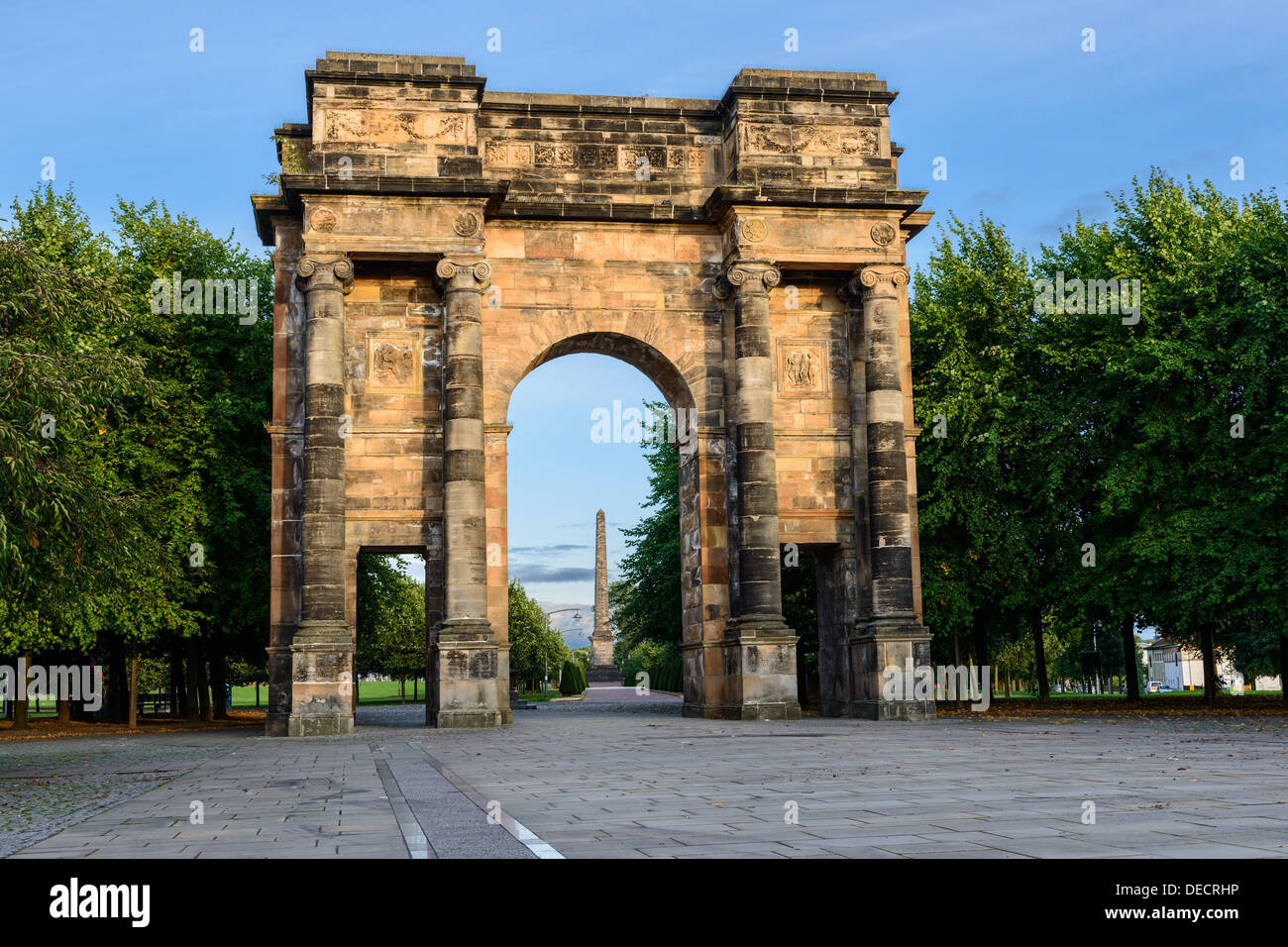 McLennan Arch, ingresso al verde di Glasgow, Scotland, Regno Unito Foto Stock