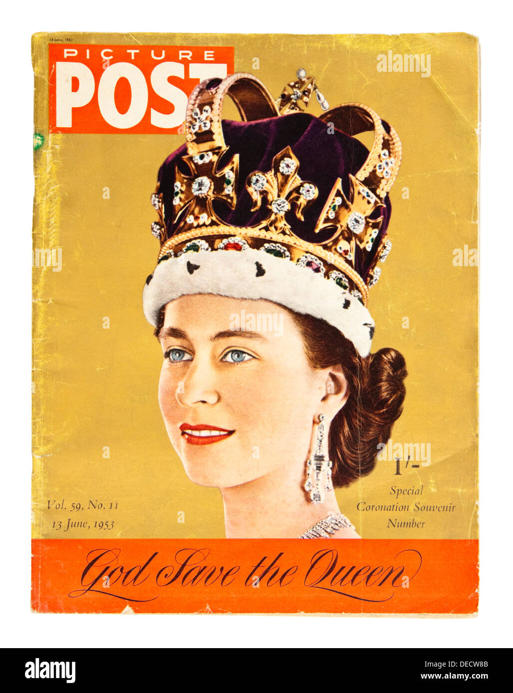 13 giugno 1953 speciale edizione di souvenir dell'immagine Post magazine per celebrare l incoronazione della Regina Elisabetta II Foto Stock