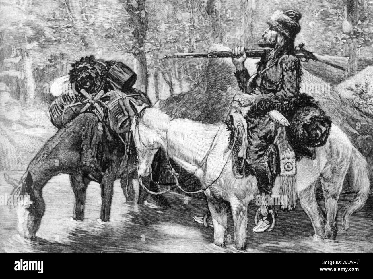 AMERICAN FUR TRAPPER circa 1850 Foto Stock