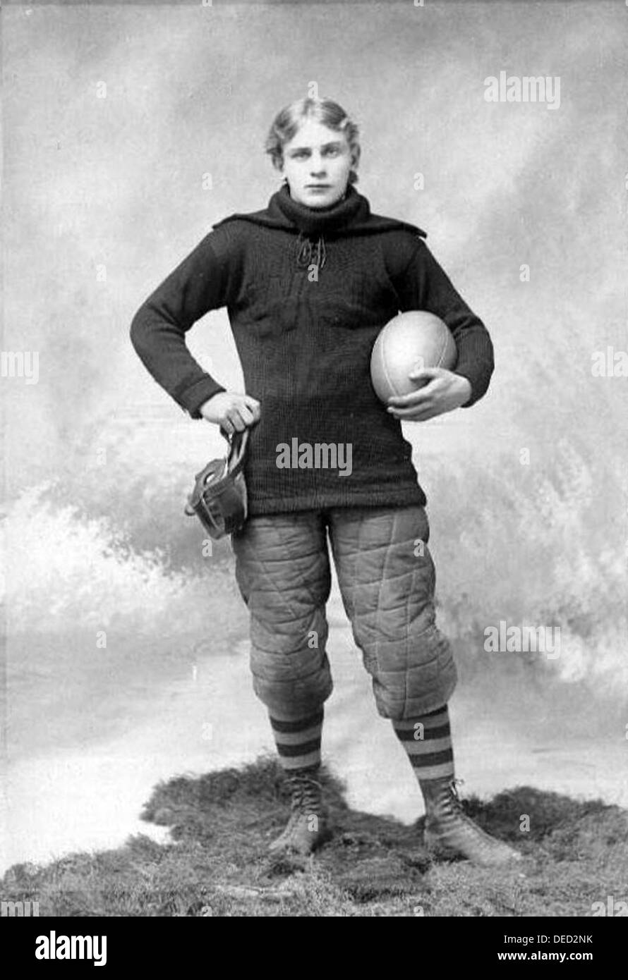 JOHN BRALLIER (1876-1960) American giocatore di calcio professionista circa 1895 Foto Stock