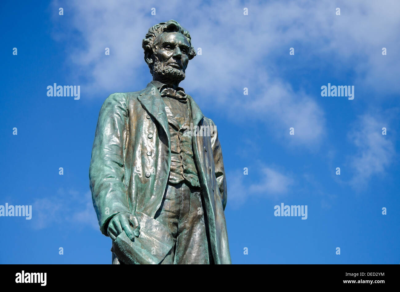 Statua di Abraham Lincoln in Edinburgh parte del memoriale di Scottish-American soldati che hanno combattuto nella guerra civile americana. Foto Stock