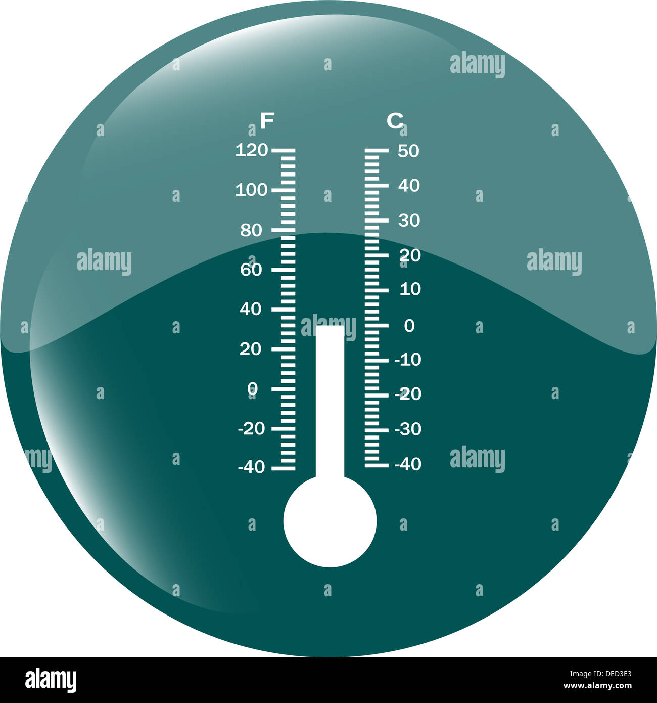 Termometro icona pulsante blu Foto Stock