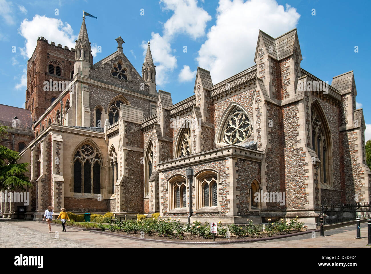 Peterborough Cathedral, o la Chiesa Cattedrale di San Pietro, di San Paolo e di San Andrea, Inghilterra Foto Stock