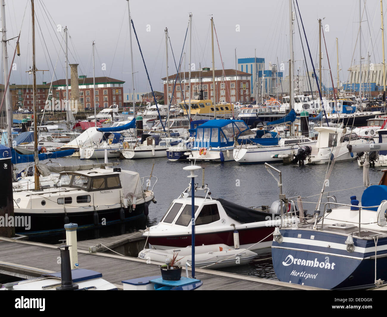 Imbarcazioni da diporto a Hartlepool Marina, Tees Valley Regno Unito Foto Stock