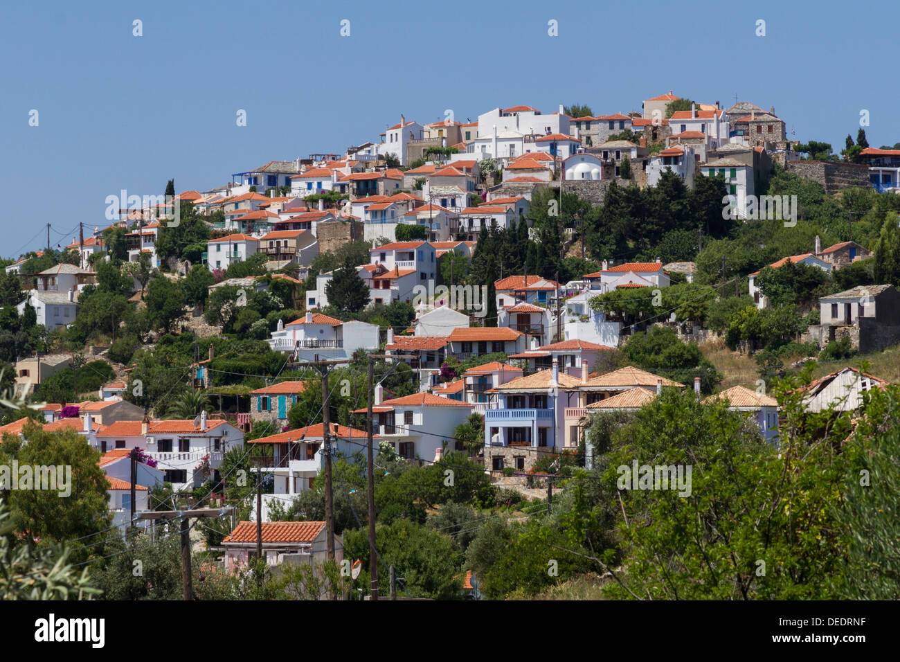 Hora, ad Alonissos, Sporadi, isole greche, Grecia, Europa Foto Stock