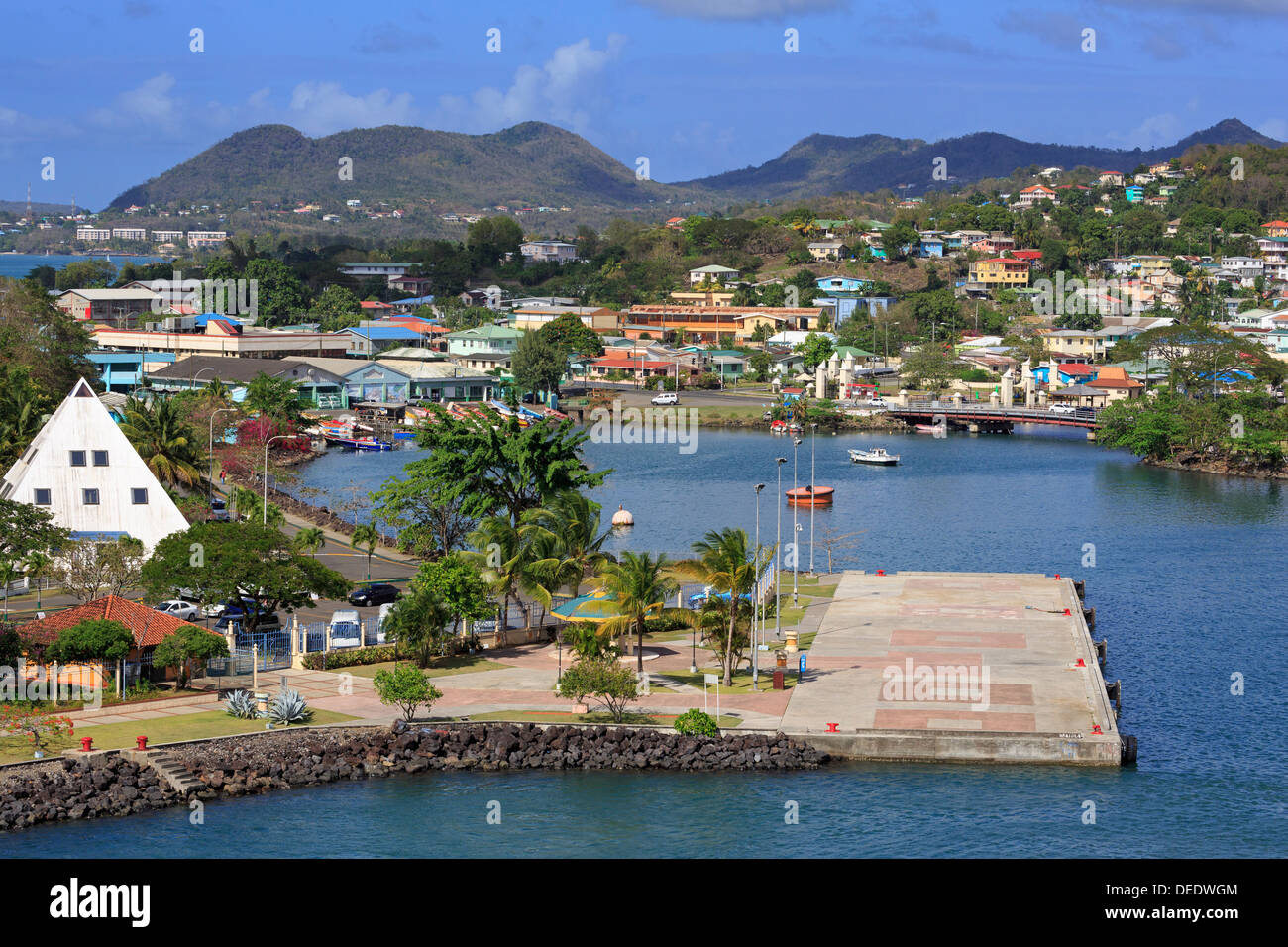 Porto di Castries, Santa Lucia, isole Windward, West Indies, dei Caraibi e America centrale Foto Stock