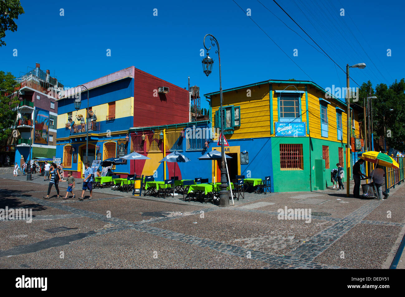 Case colorate a La Boca quartiere di Buenos Aires, Argentina, Sud America Foto Stock