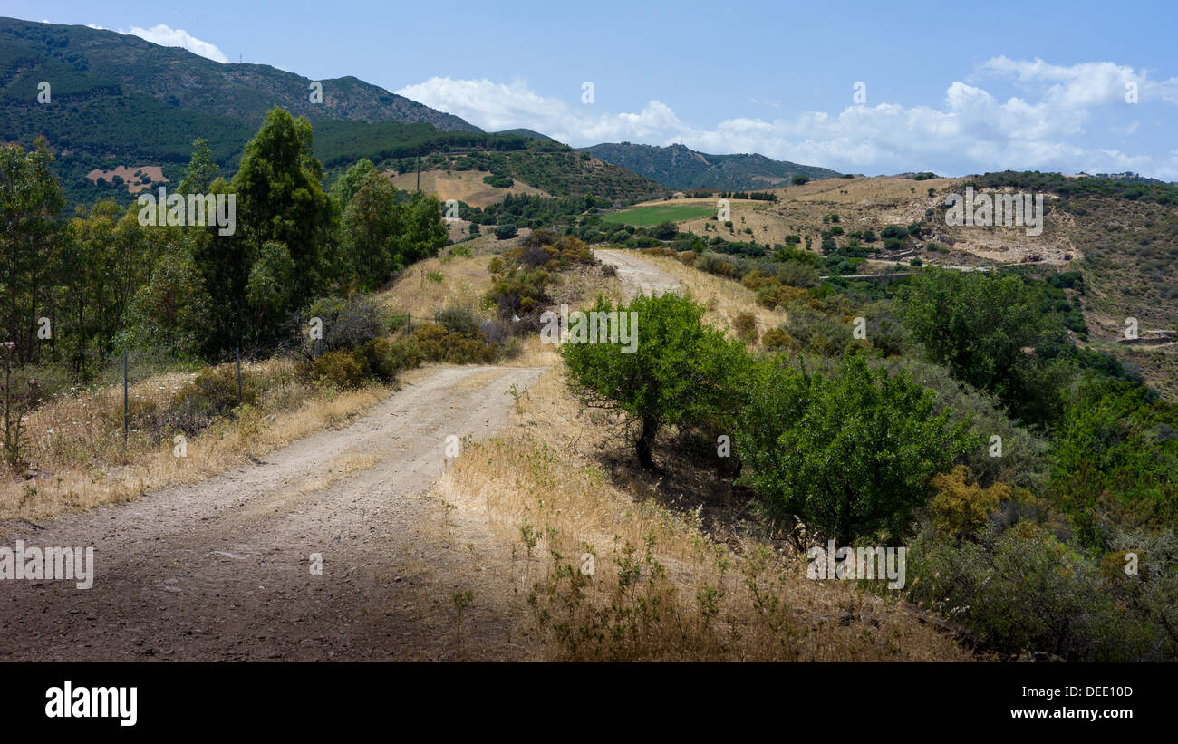 Siniscola, Italia, paesaggio girato nel Monte Albo mountain range sull isola di Sardegna Foto Stock