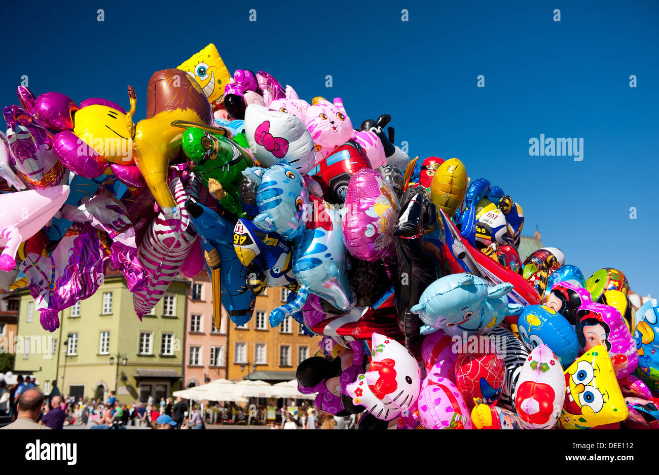 Divertente colorato palloncini a Città Vecchia di Varsavia Foto Stock