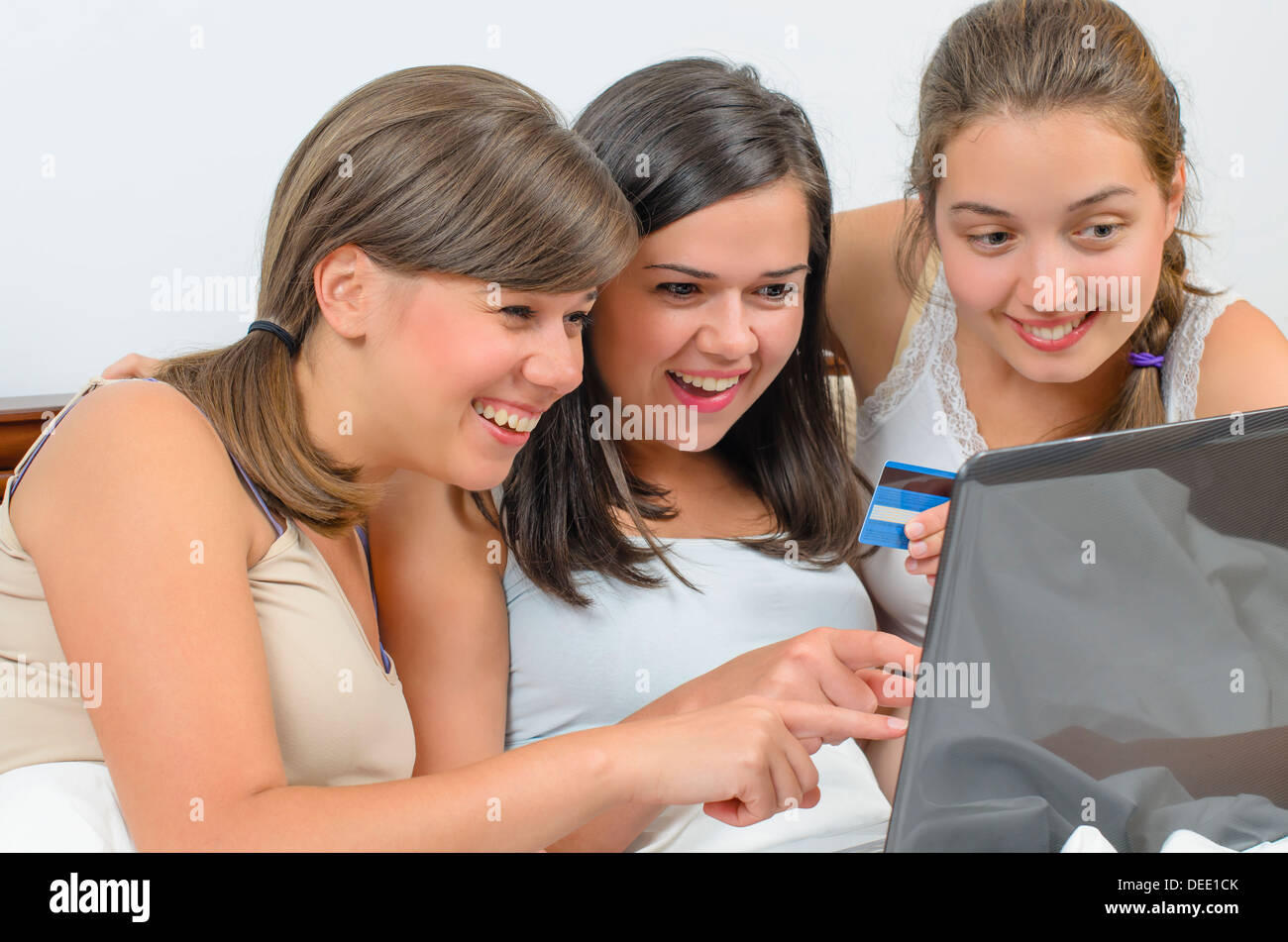 Home shopping insieme a casa Foto Stock