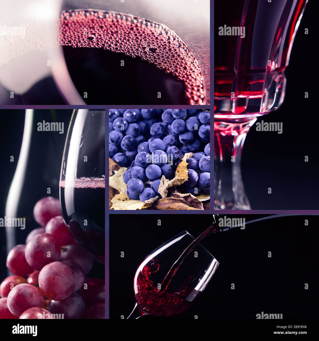 Uva e vino rosso ,salvato tracciato di ritaglio Foto Stock