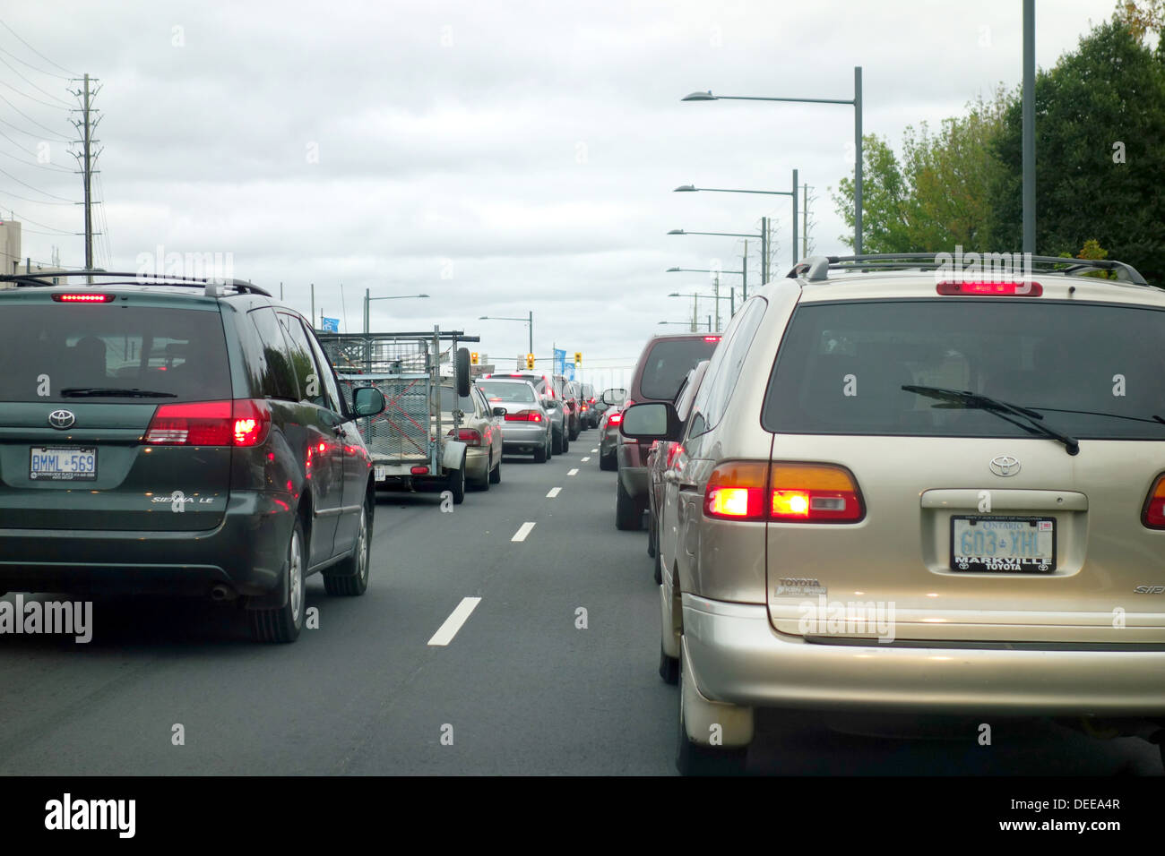 Traffico a Toronto in Canada Foto Stock
