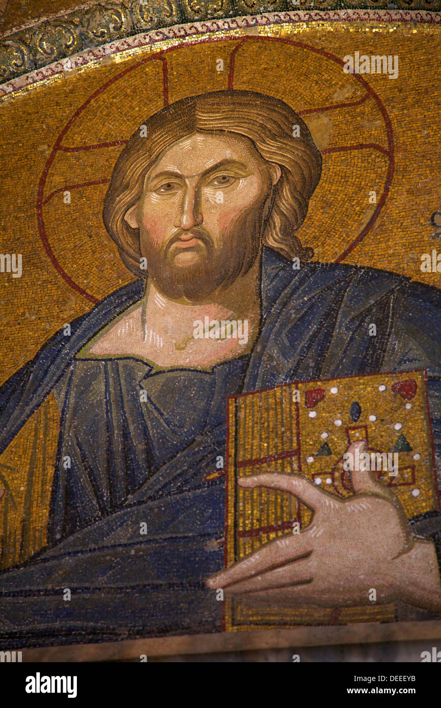 Ministero di Cristo, interno della chiesa di San Salvatore in Chora (Kariye Camii), il Sito Patrimonio Mondiale dell'UNESCO, Istanbul, Turchia Foto Stock