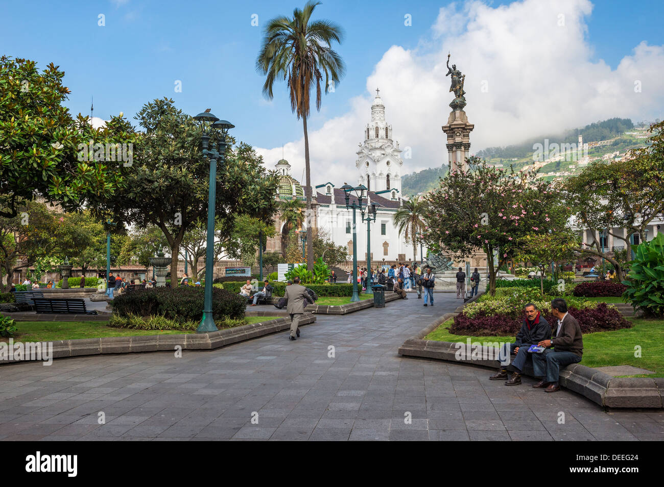 Piazza Indipendenza, cattedrale Metropolitana di Quito, UNESCO, Provincia Pichincha, Ecuador Foto Stock