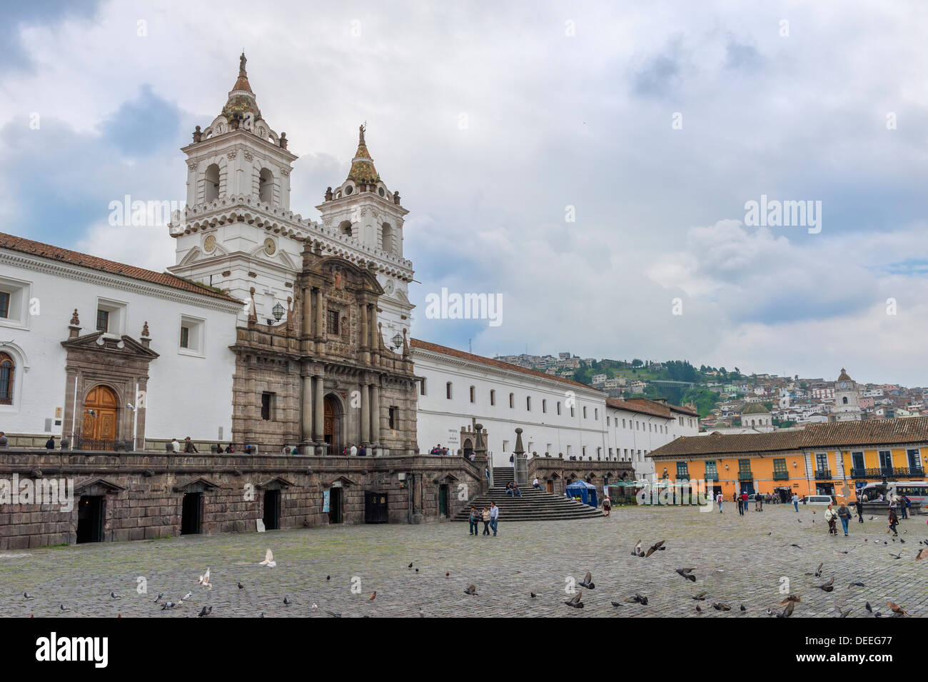 La Chiesa di San Francisco e il convento, Quito, Sito Patrimonio Mondiale dell'UNESCO, Provincia Pichincha, Ecuador, Sud America Foto Stock