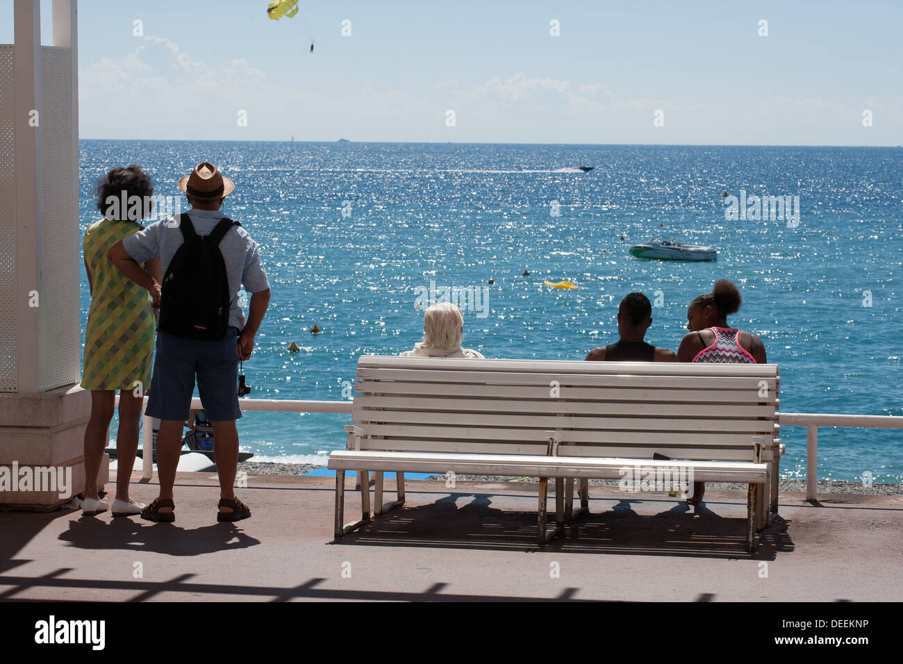 Promenade des Anglais Nizza Cote d Azur alpi Alpes Francia Europa Foto Stock