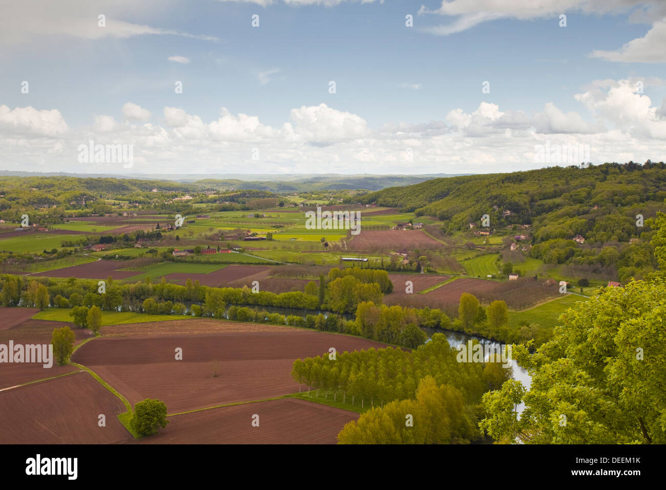 La valle della Dordogna nel sud ovest della Francia, Europa Foto Stock