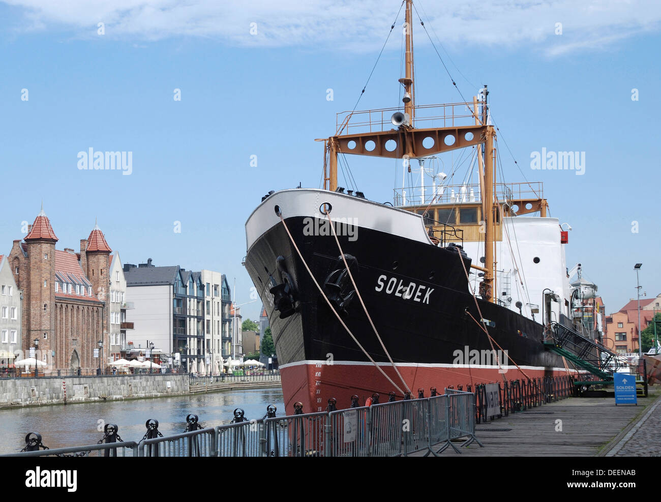 Nave museo Soldek in Maritime museum presso la Motlawa a Danzica - Centralne Muzeum Morskie. Foto Stock