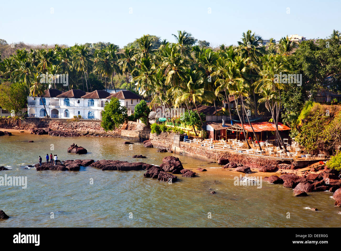 Località turistica sulla costa, Dona Paula Beach, Panaji, Goa nord, Goa, India Foto Stock