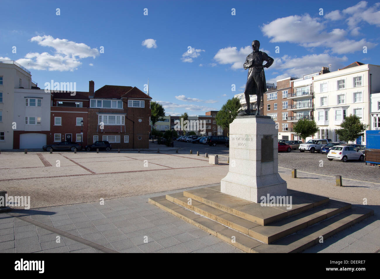 L'Horatio Nelson Monument in Grand Parade, Old Portsmouth, Hampshire UK Europe Foto Stock