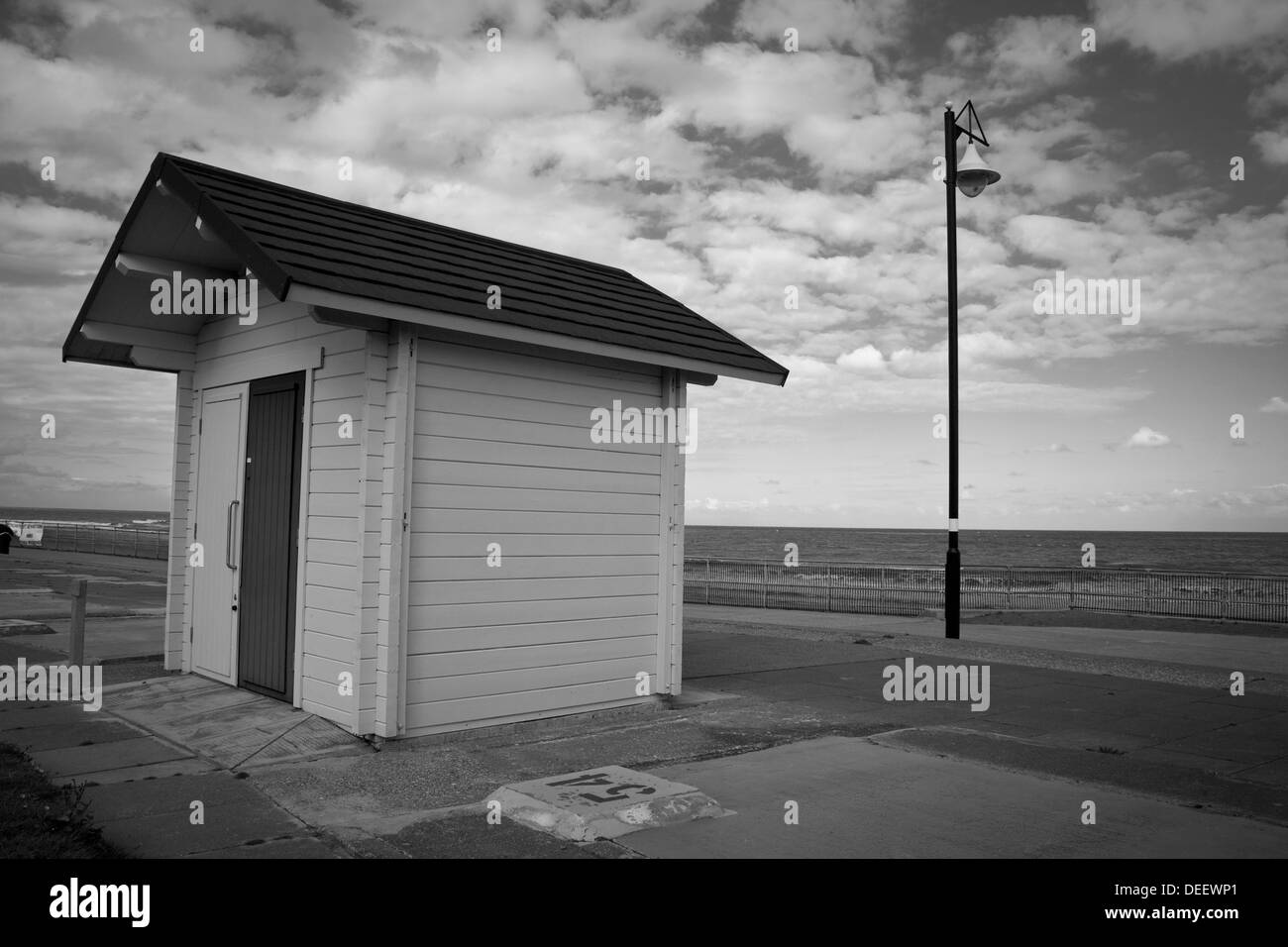 Beach Hut a Mablethorpe, Lincolnshire Foto Stock