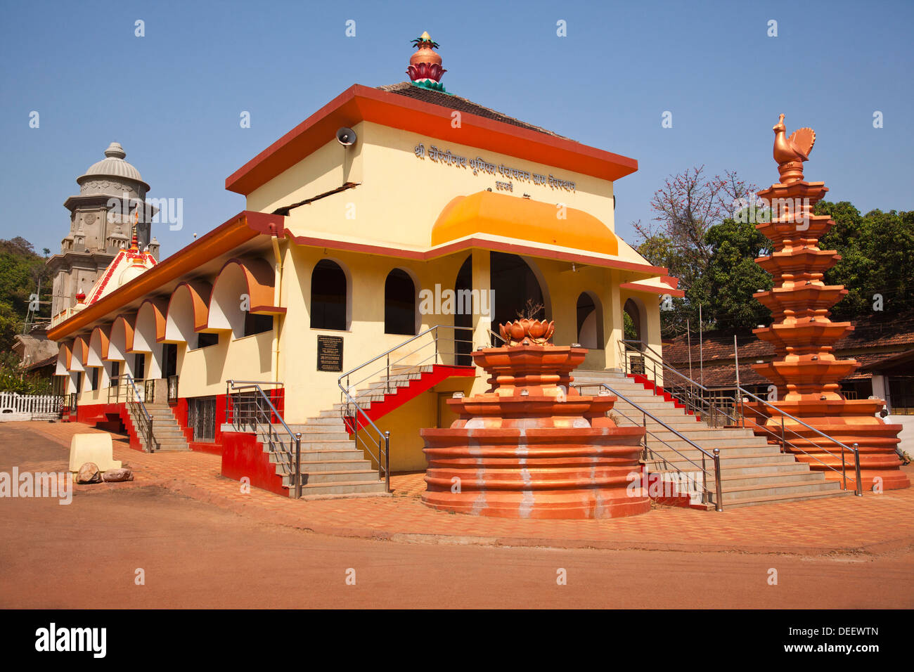Facciata di un tempio, Goa, India Foto Stock