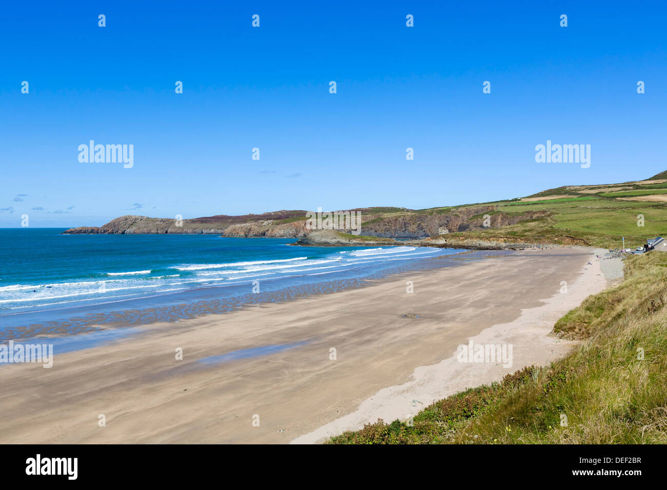 Whitesands Beach vicino a St David's, Pembrokeshire, Wales, Regno Unito Foto Stock