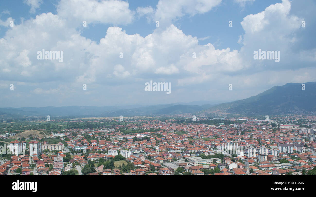 Ohrid visto su una soleggiata giornata estiva Foto Stock