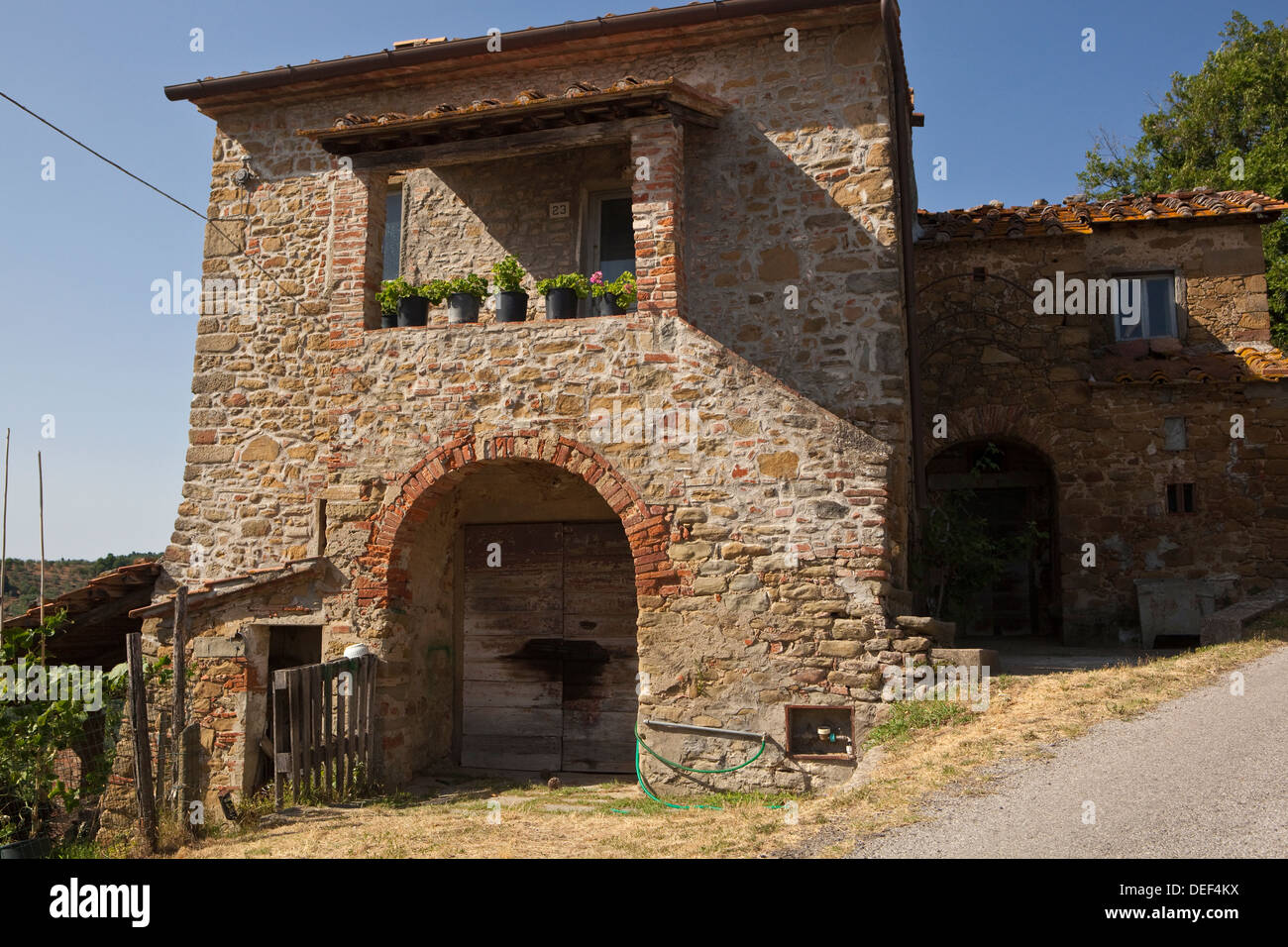 Un tradizionale italiano agriturismo in Toscana Foto Stock