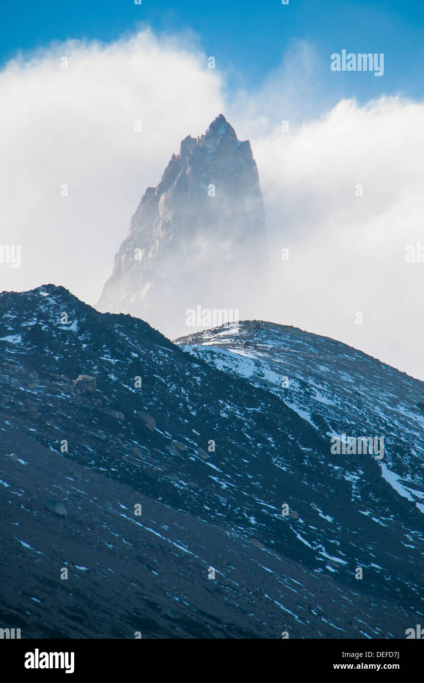 Montare il Fitzroy (Cerro Fitz Roy), El Chalten, parco nazionale Los Glaciares, UNESCO, Santa Cruz Provincia, Patagonia, Argentina Foto Stock