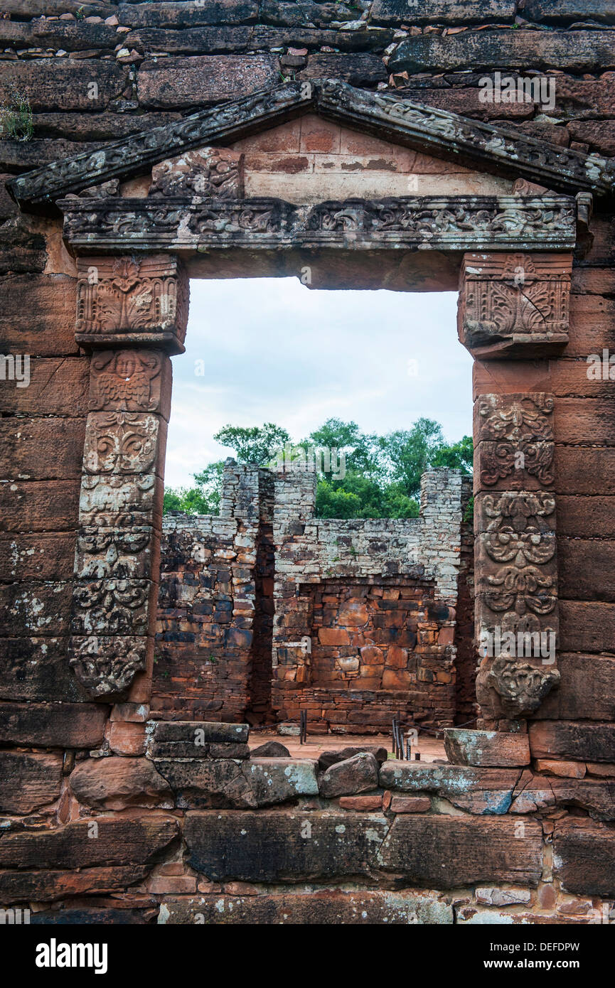 La missione di San Ignacio Mini, Sito Patrimonio Mondiale dell'UNESCO, Argentina, Sud America Foto Stock