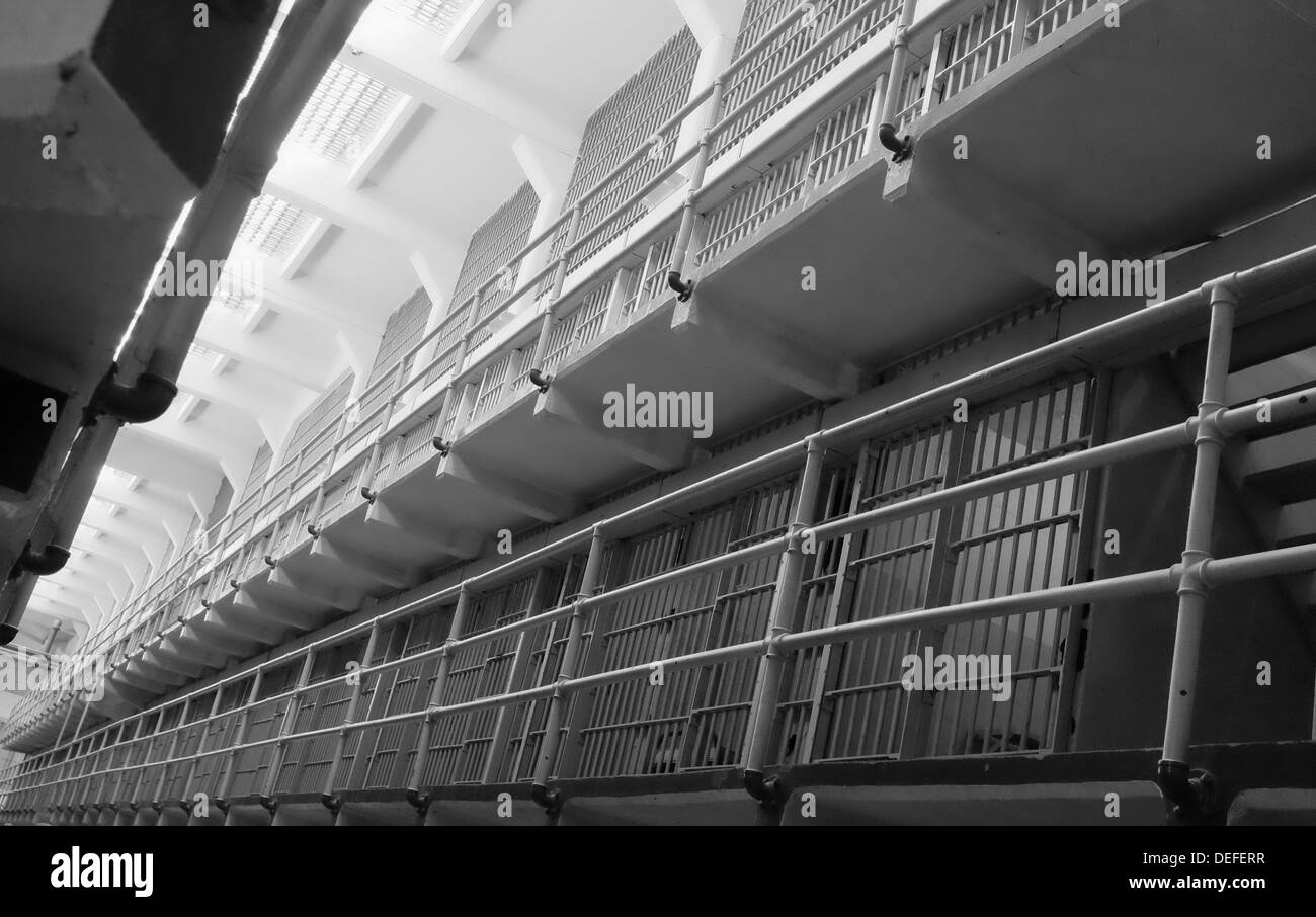 La prigione di Alcatraz blocco di cella Foto Stock