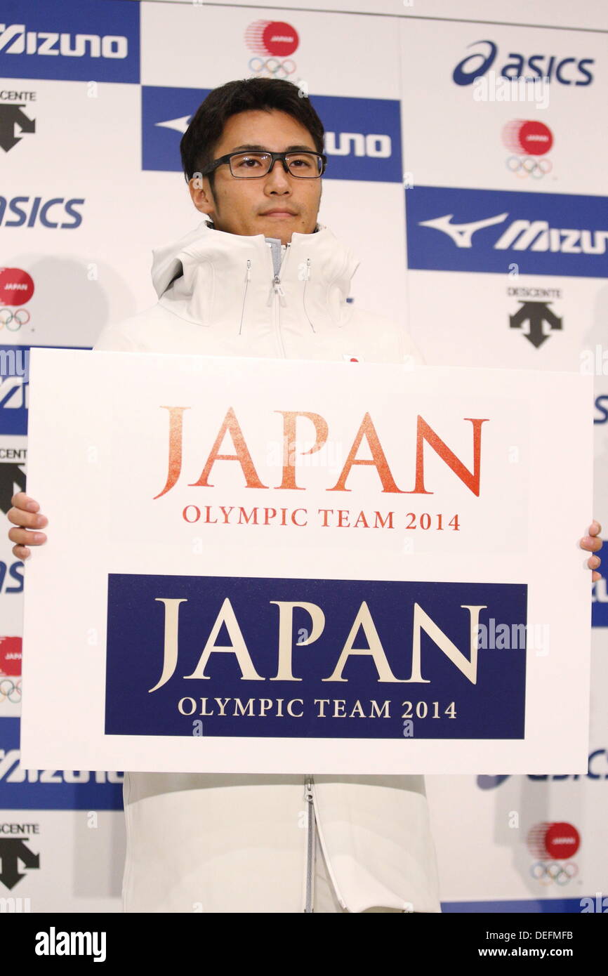 Joji Kato, Settembre 18, 2013 : Una conferenza stampa sulla presentazione del Giappone national team ufficiale sportswear per Sochi 2014 giochi olimpici invernali a Ajinomoto NTC, Tokyo, Giappone. © AFLO SPORT/Alamy Live News Foto Stock