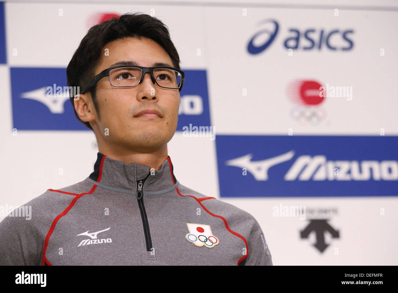 Joji Kato, Settembre 18, 2013 : Una conferenza stampa sulla presentazione del Giappone national team ufficiale sportswear per Sochi 2014 giochi olimpici invernali a Ajinomoto NTC, Tokyo, Giappone. © AFLO SPORT/Alamy Live News Foto Stock
